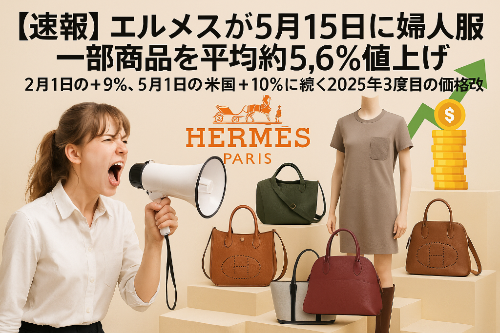 【速報】エルメスが5月15日に婦人服の一部商品を平均約5.6%値上げ|2月1日の+9%、5月1日の米国+10%に続く2025年3度目の価格改定.jpg