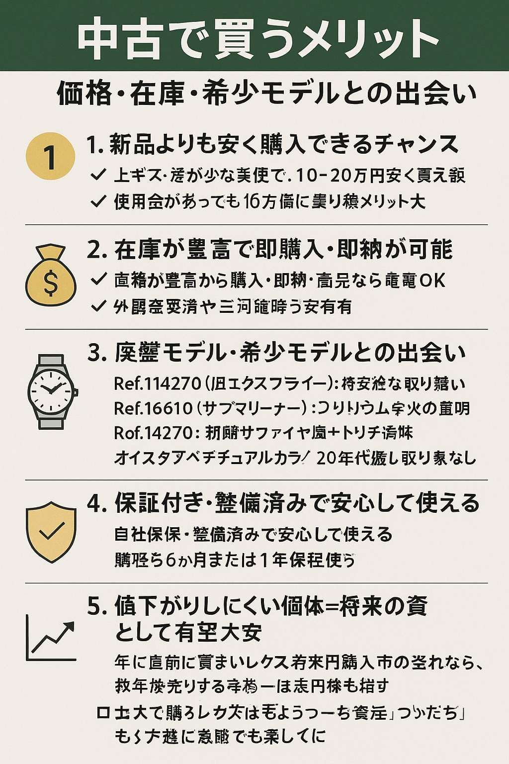 中古で買うメリット｜価格・在庫・希少モデルとの出会い