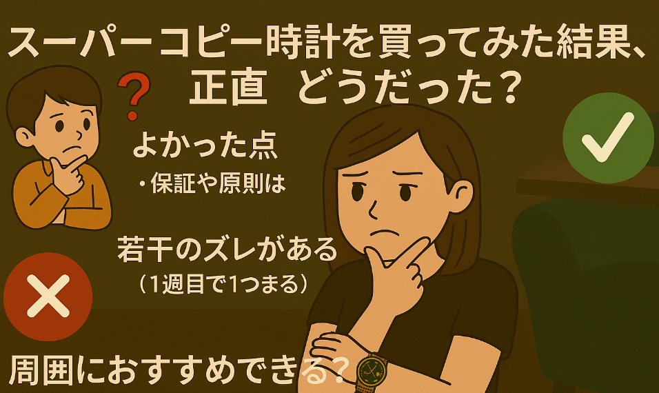 🔽 スーパーコピー時計を買ってみた結果、正直どうだった？