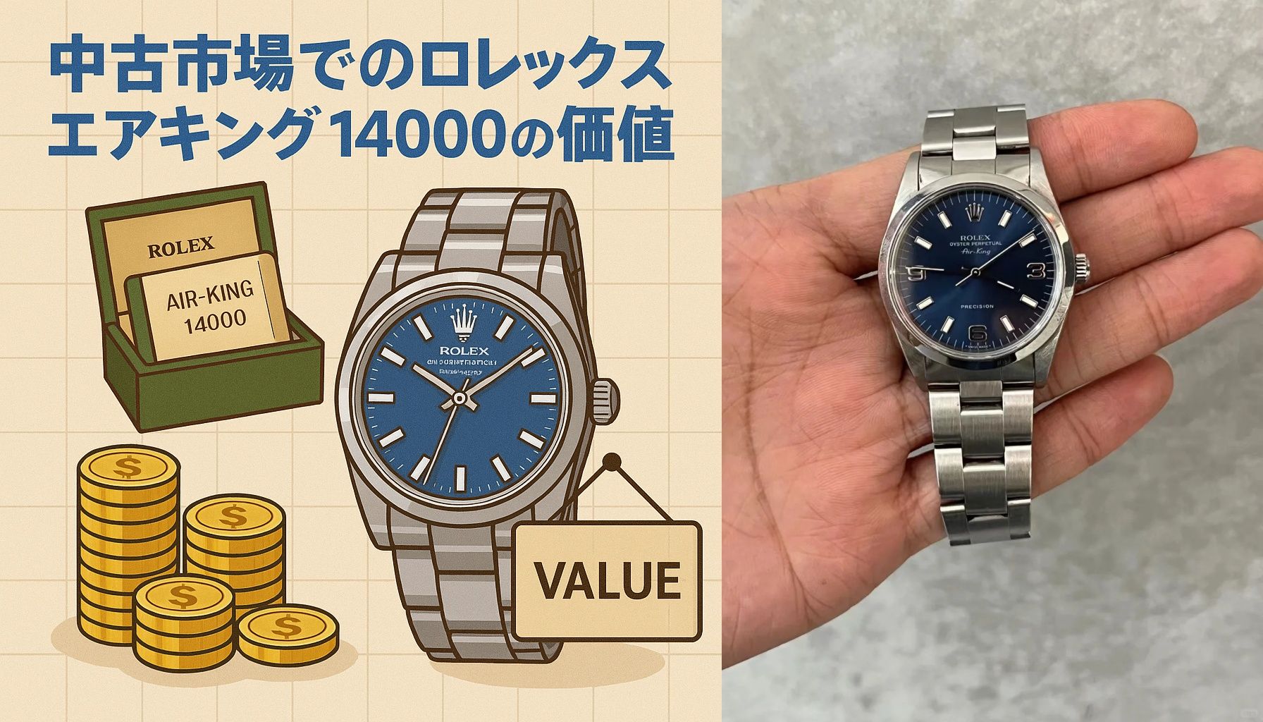中古市場でのロレックス エアキング 14000の価値.jpg