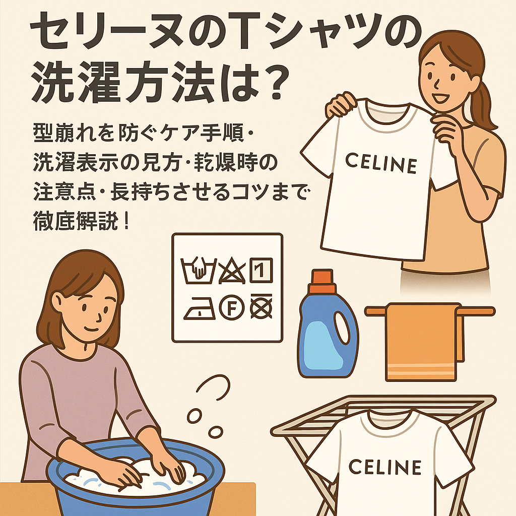 【2025年完全ガイド】セリーヌのTシャツの洗濯方法は？型崩れを防ぐケア手順・洗濯表示の見方・乾燥時の注意点・長持ちさせるコツまで徹底解説！.png
