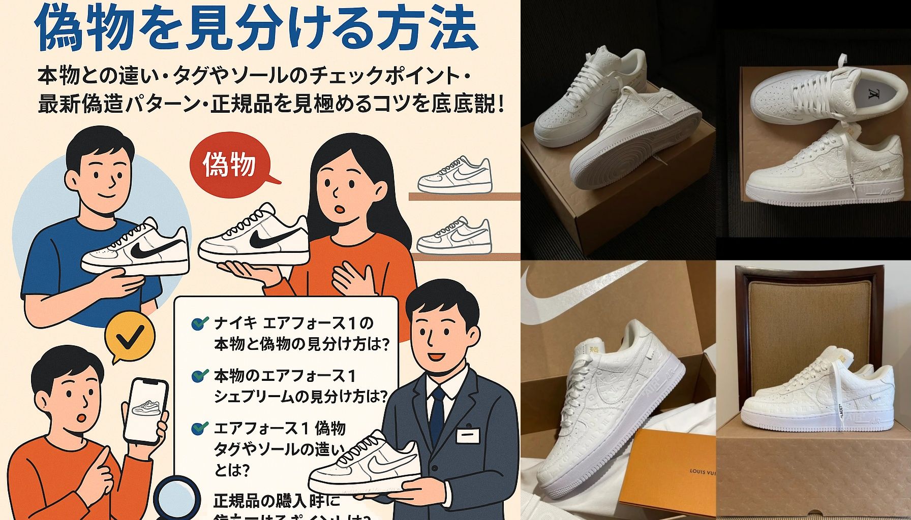 【2025年最新版】ナイキ エアフォース1の偽物を見分ける方法｜本物との違い・タグやソールのチェックポイント・最新偽造パターン・正規品を見極めるコツを徹底解説！.jpg