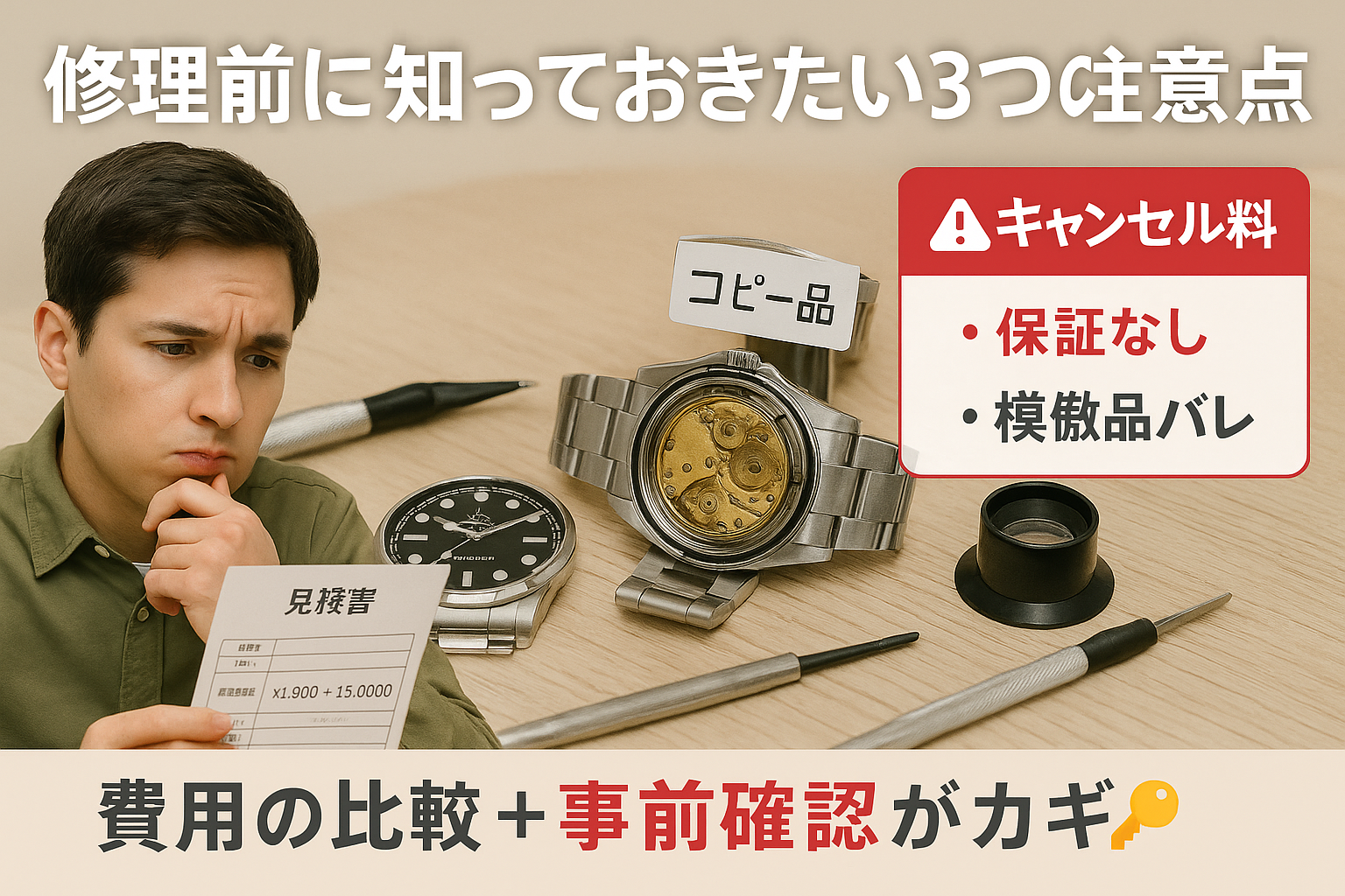 コピー時計の修理費用相場と注意点.png