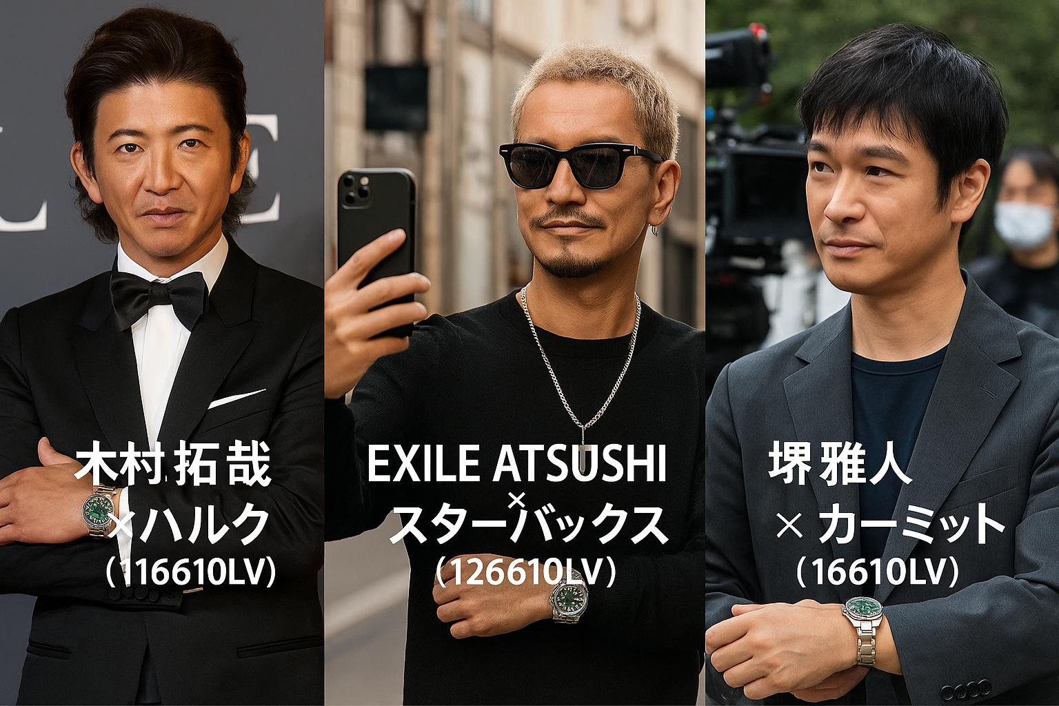 芸能人着用モデル紹介｜誰がグリーンサブを選んだ？.png
