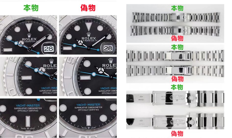 ロレックス ヨットマスター 偽物 見分け方