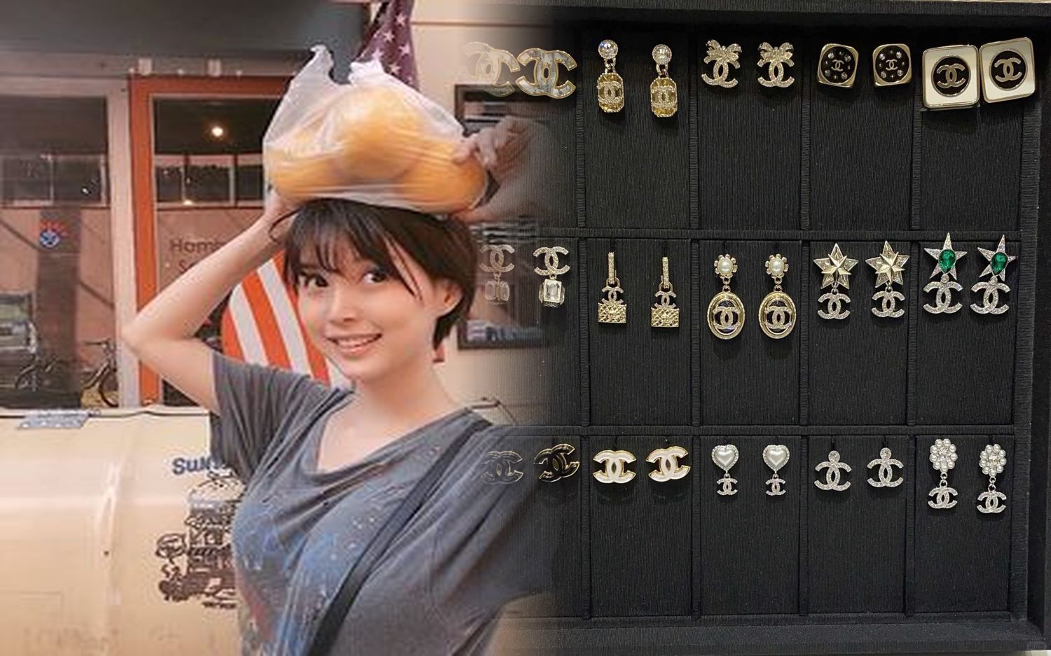 シャネル ピアス 白