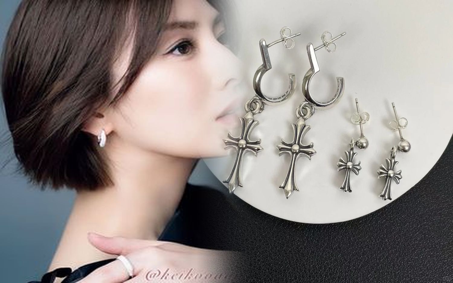 クロム ハーツ 風 ピアス クロス