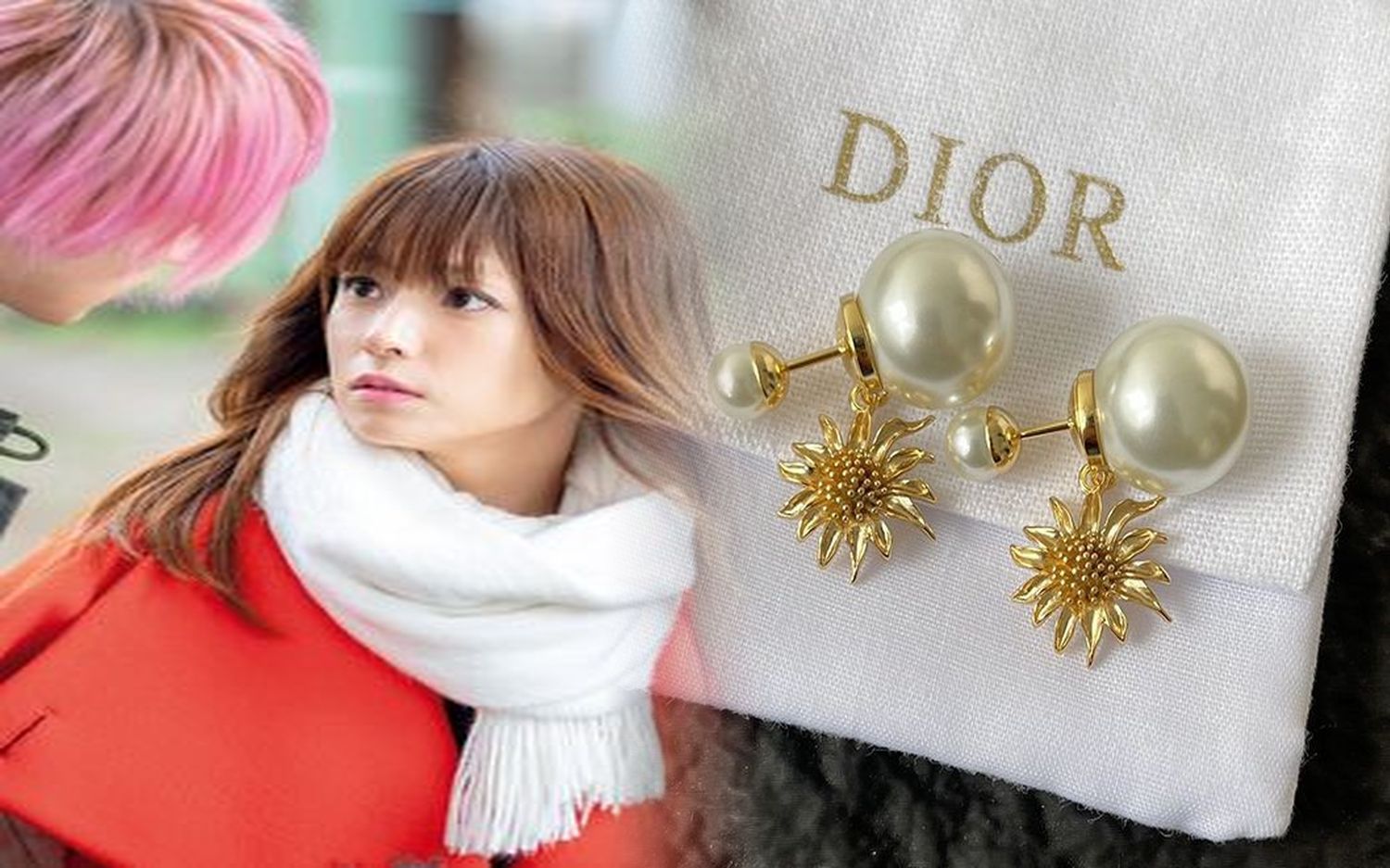 dior ピアス パール