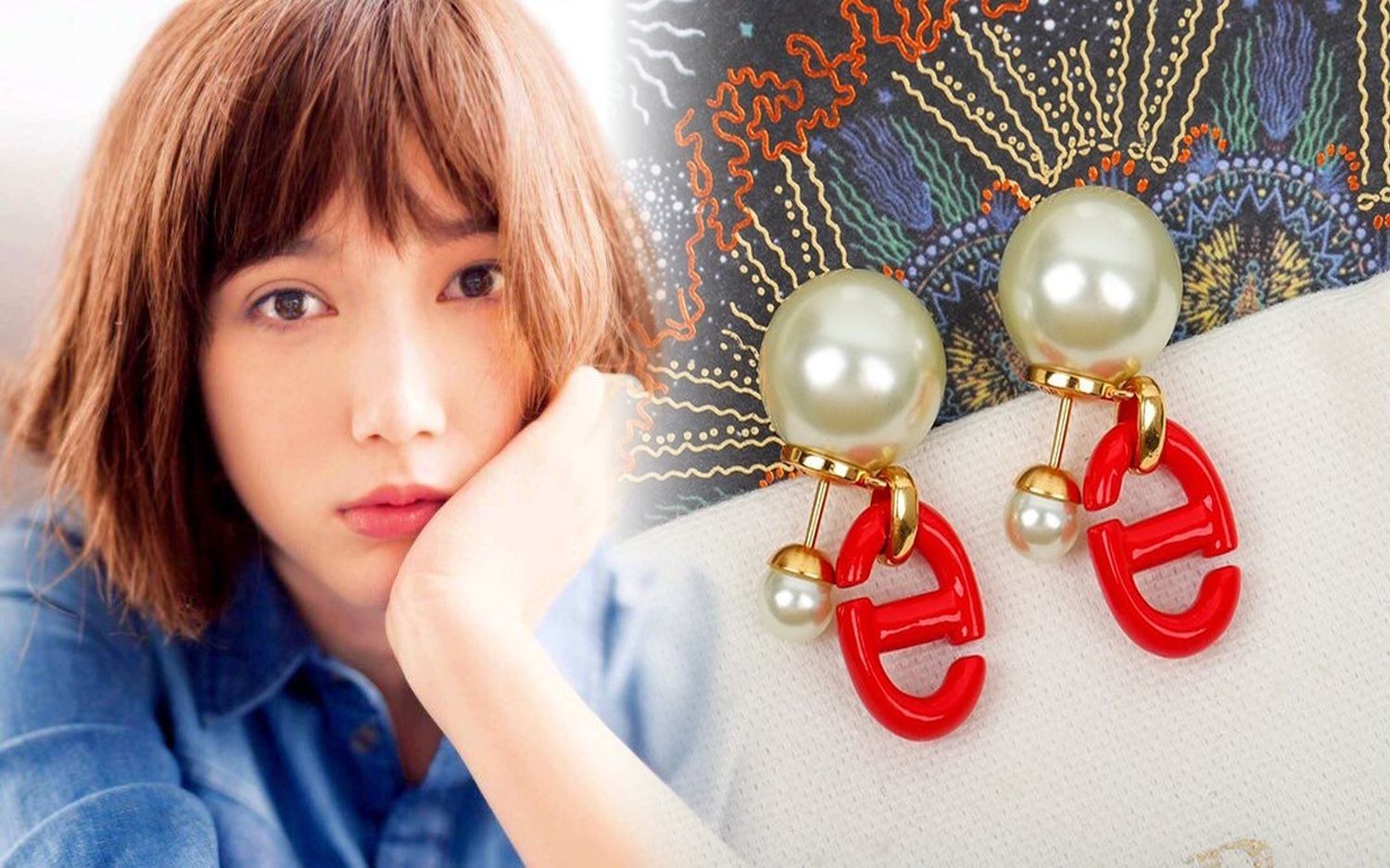dior ピアス パール