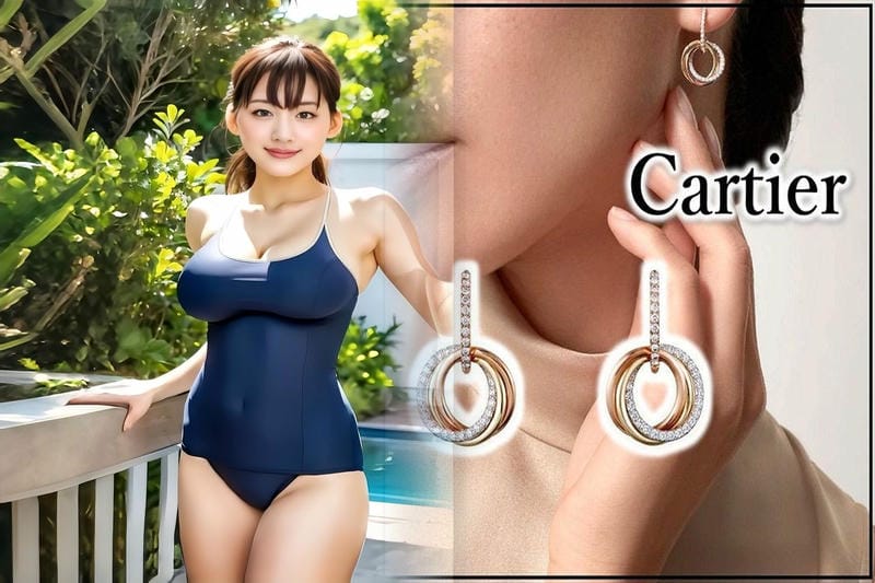 カルティエ c ハート ピアス
