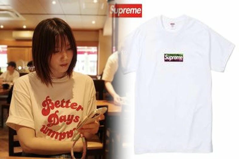 シュプリーム t シャツ レディース コーデ