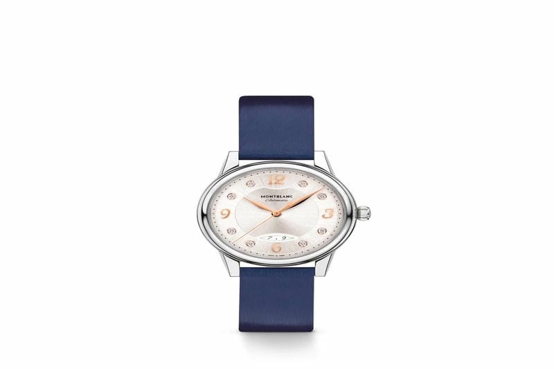 モンブラン1858シリーズシャンパーニュ色を残して自動的に鎖腕時計に行きます