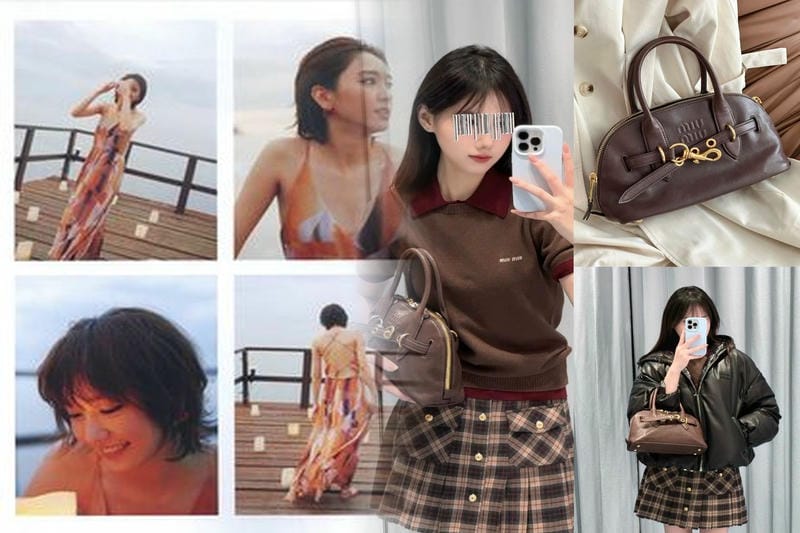 楽天で購入可能！ミュウミュウのリュックで大人っぽいコーデ