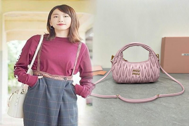 楽天で購入可能！ミュウミュウのリュックで大人っぽいコーデ