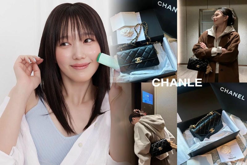 シャネルブラックゴールドカーフスキンレボーイミディアム