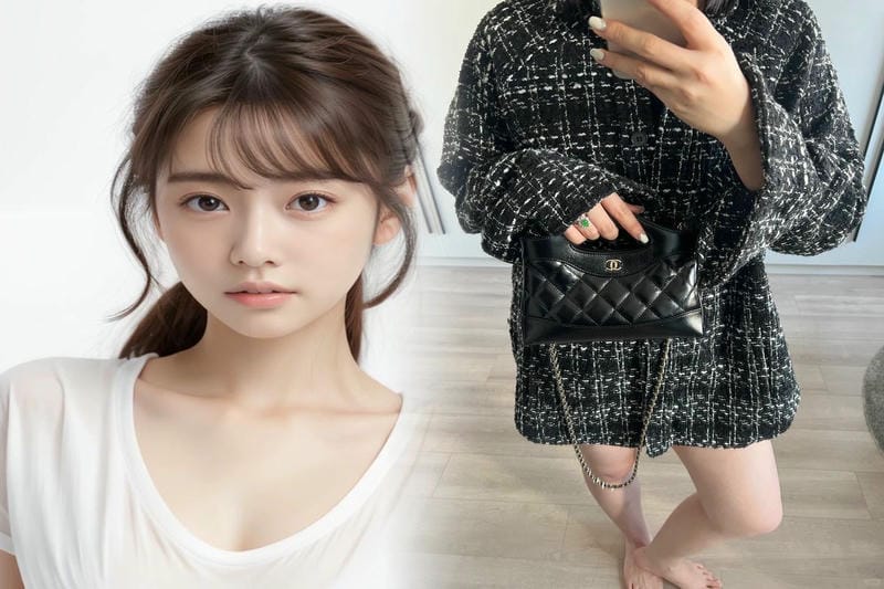 シャネル化粧ポーチ ブラシ付き｜メイク直しに便利なブラシ付きポーチ