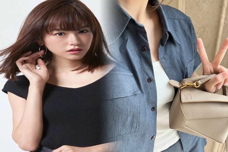 LOEWEバッグで作るフェミニンコーデ