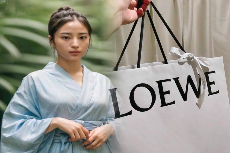 ロエベバッグで作るフェミニンコーデのアイデア