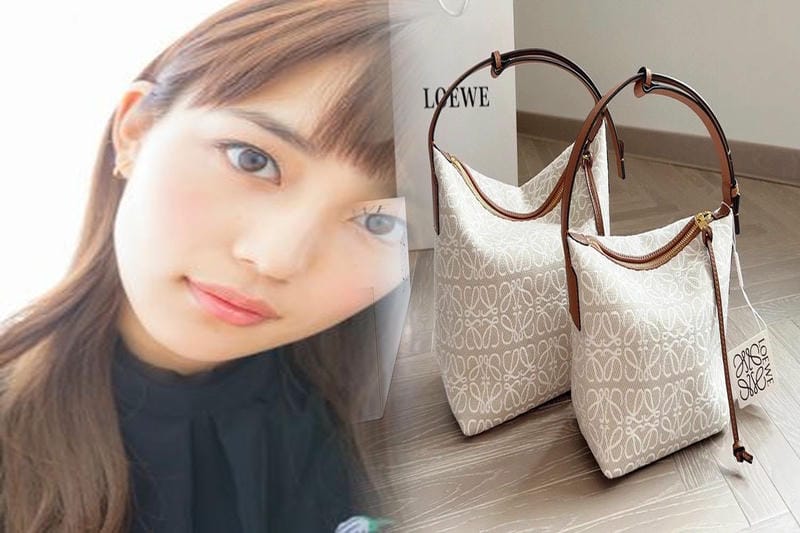 LOEWEバッグの異素材ミックス