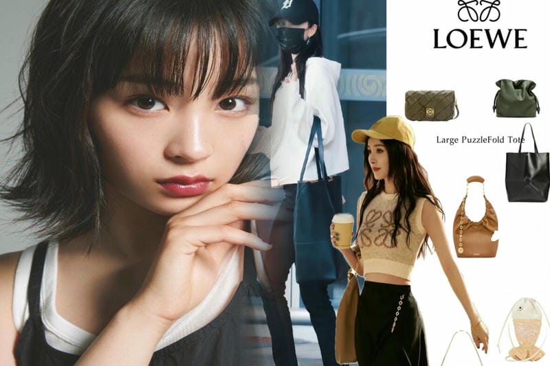 LOEWEバッグの異素材ミックス