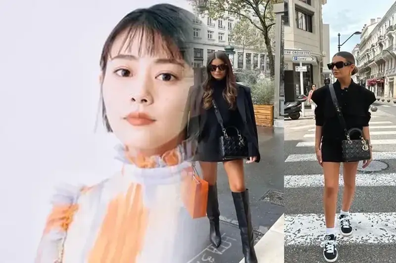 ディオールのネオンカラーのバッグでポップなコーディネート