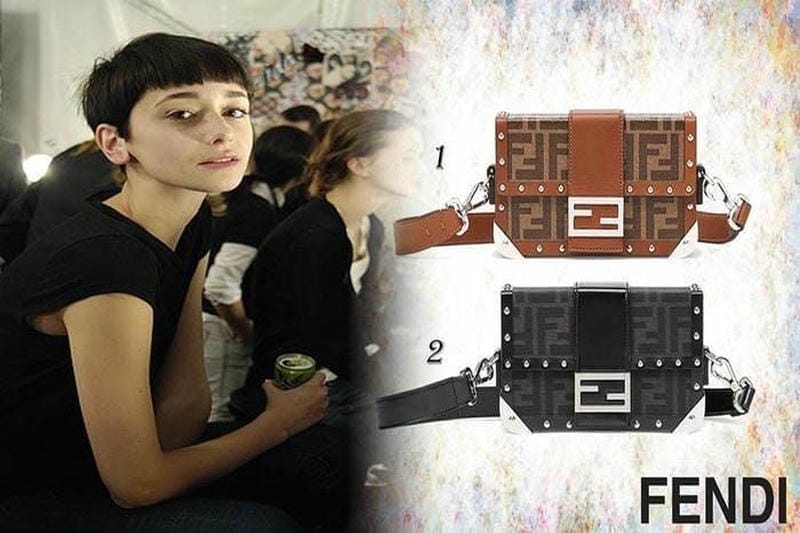 FENDI スモールキャナイ スタッズ付ショルダーバッグ