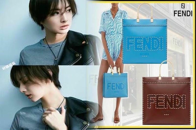 関税込み国内発送 FENDI☆PVC+レザーRUNAWAY SHOPPER