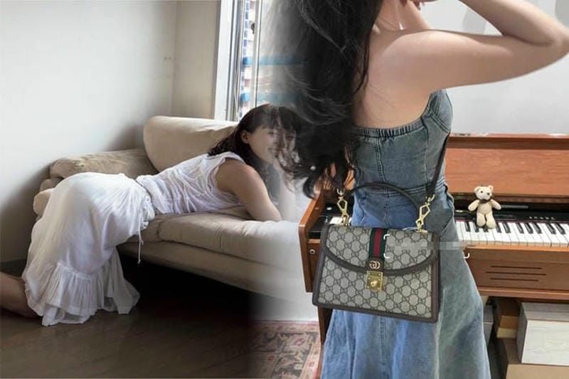 着物スタイルにぴったり！グッチのバンブーバッグを合わせる