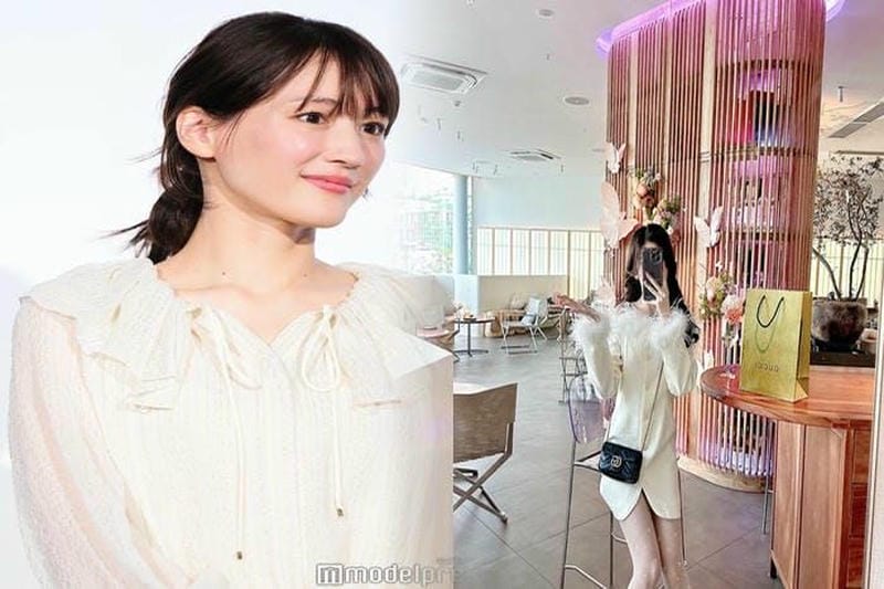 イエローのグッチバッグで華やかなコーディネートを楽しむ