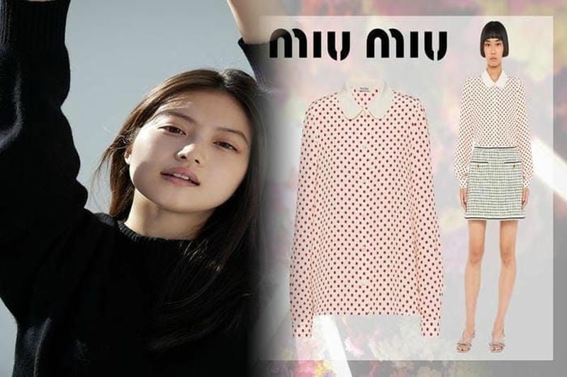 ミュウミュウTシャツで作るシンプルエレガントなスタイル