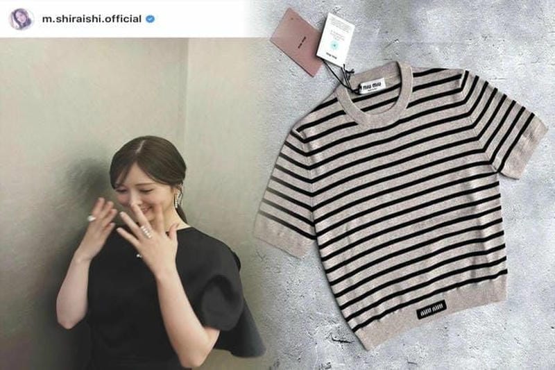 ミュウミュウTシャツで作るシンプルエレガントなスタイル