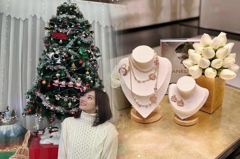 シャネルのブローチを使った上品なデートスタイル