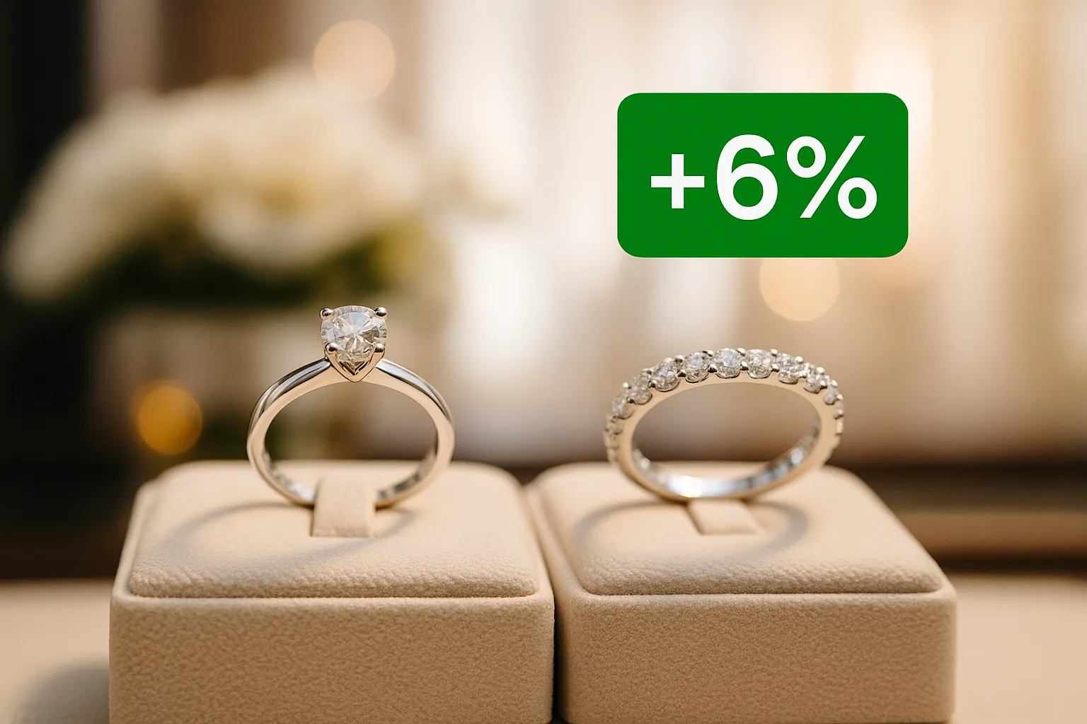 婚約指輪・ジュエリー：平均 6％の改定ポイント.webp