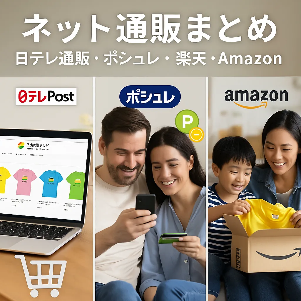 ネット通販まとめ｜日テレ通販・ポシュレ・楽天・Amazon.webp