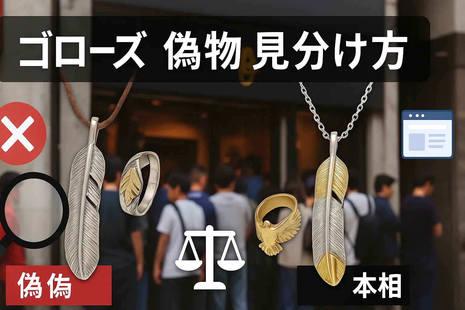 ゴローズ 偽物 見分け 方.webp
