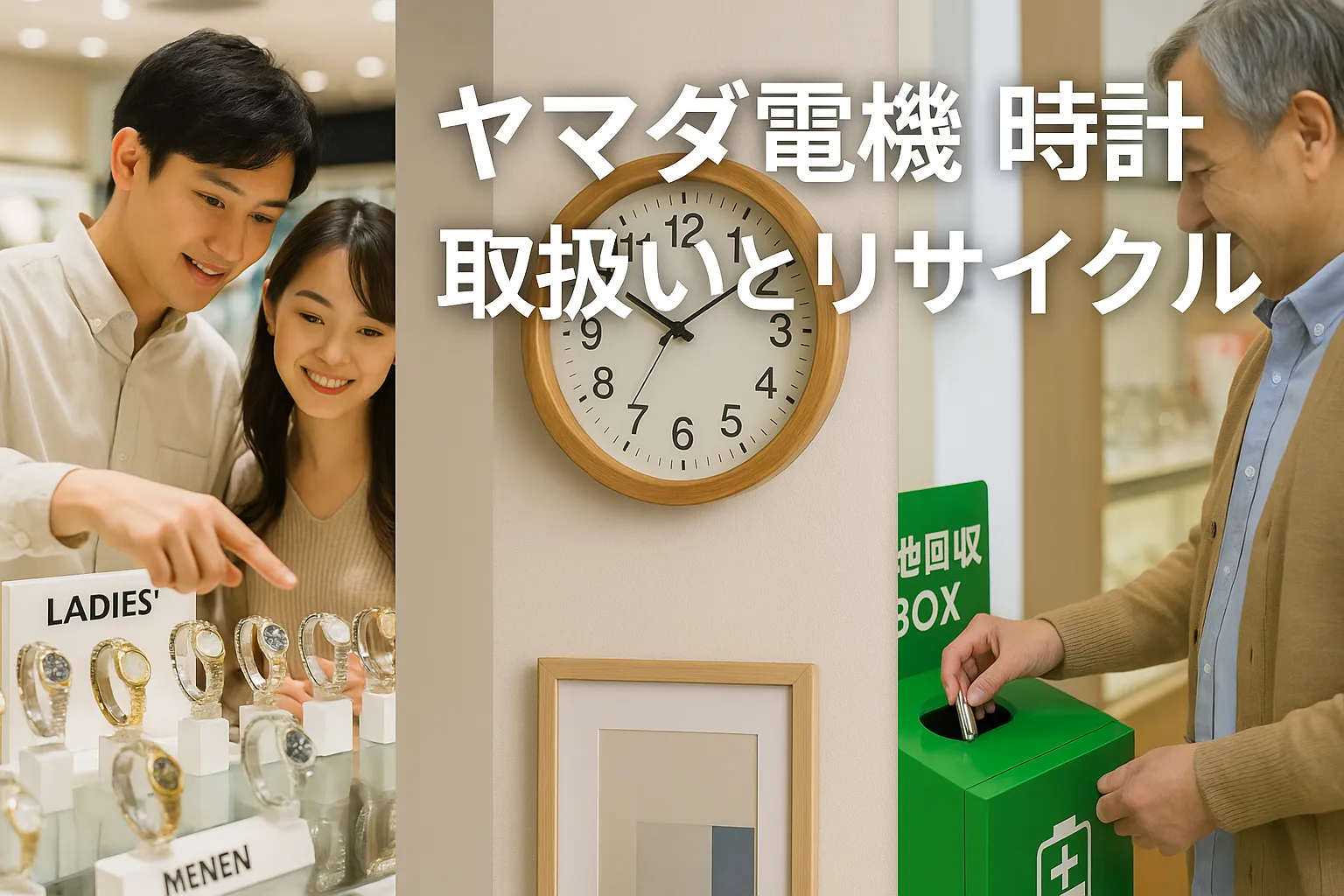 取扱い商品とリサイクル対応（レディースメンズ壁掛け時計）.webp