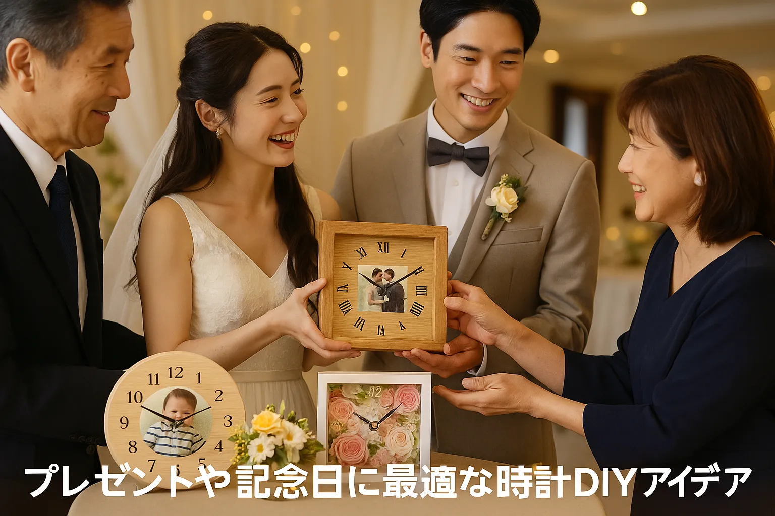 プレゼントや記念日に最適な時計DIYアイデア（結婚式・両親贈呈・成長時計など）.webp