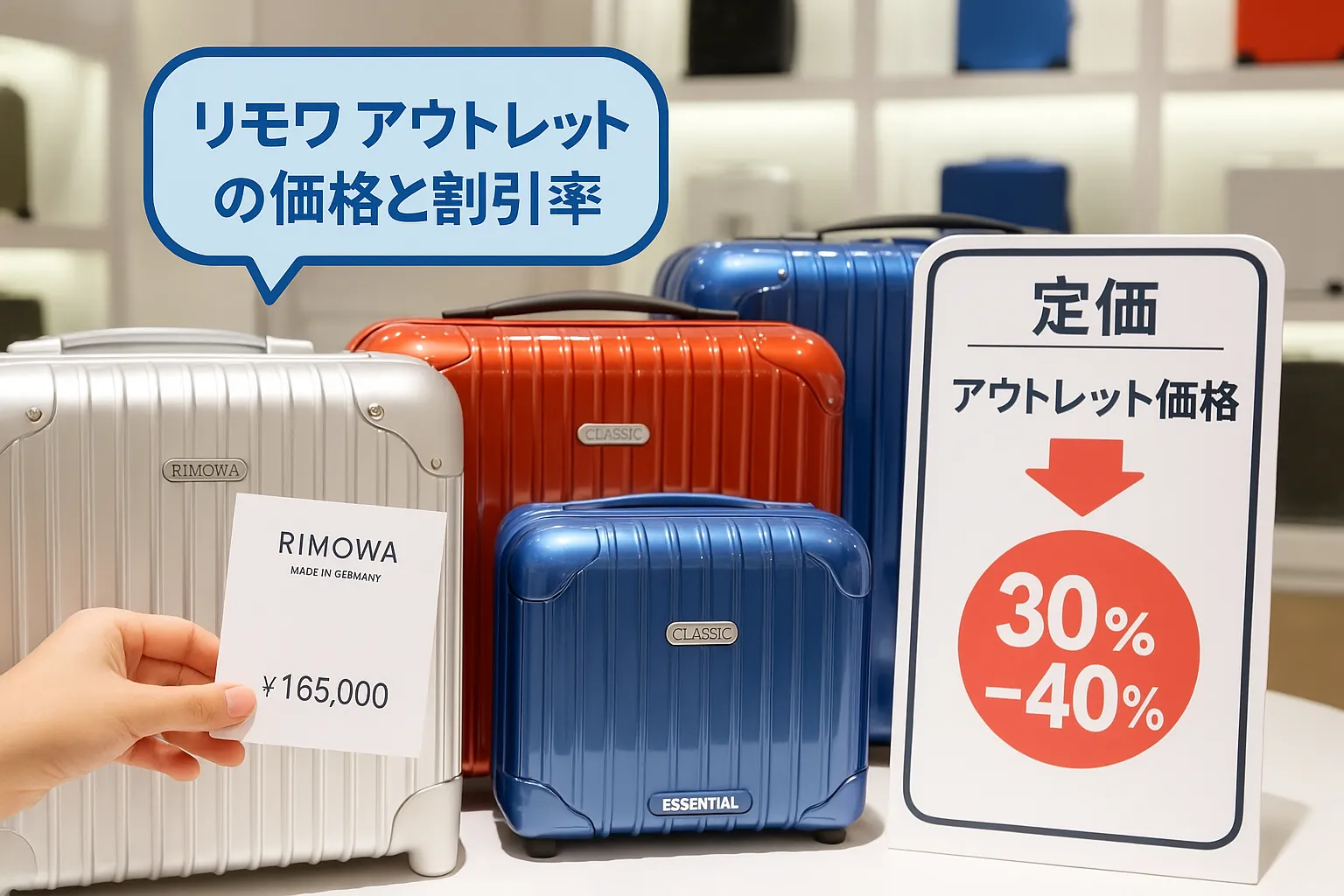 3.リモワ アウトレットの価格と割引率.webp