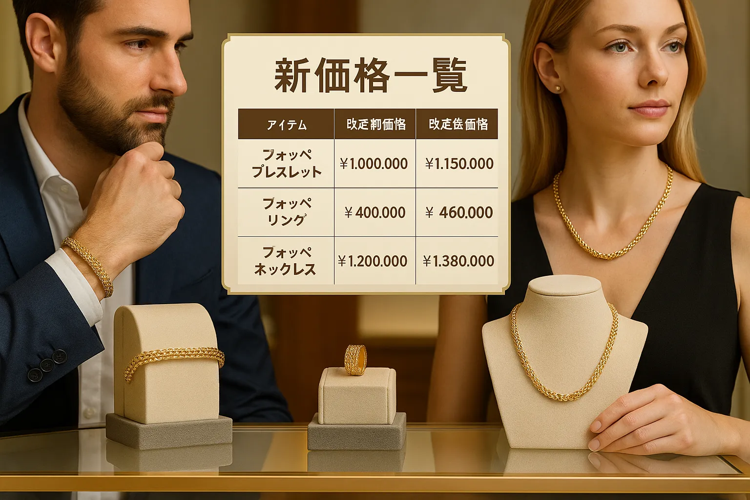 人気アイテム別の新価格一覧（ブレスレット・リング・ネックレス）.webp