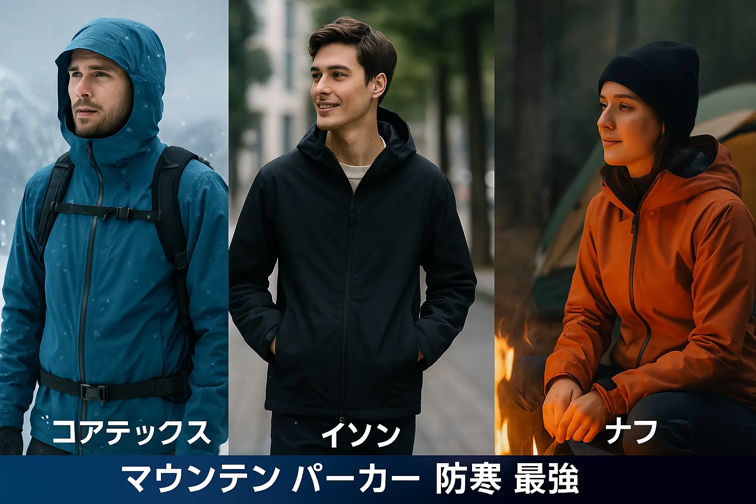 素材別の違い｜ゴアテックス・ナイロン・シェルパーカーの特徴.webp