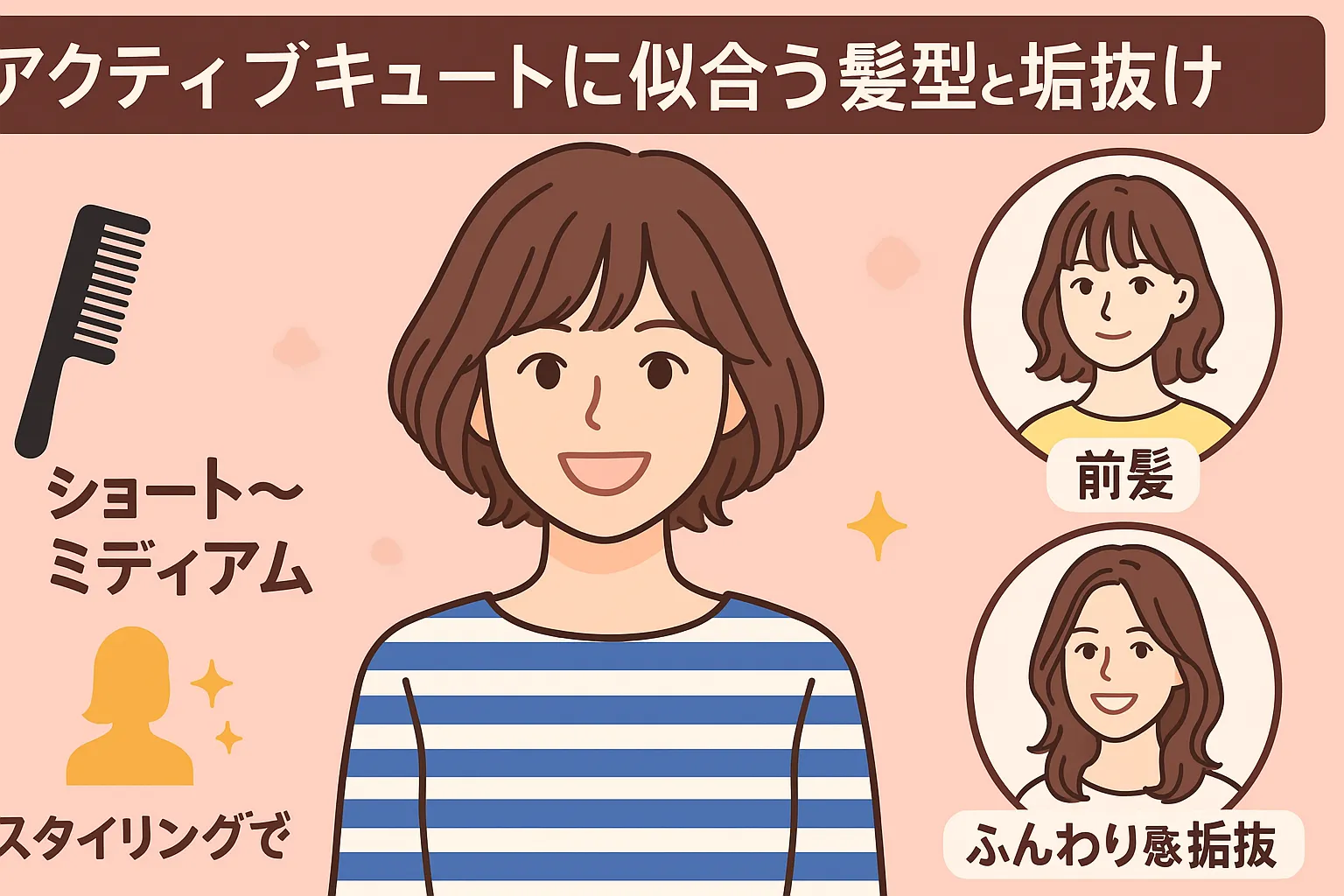 4. アクティブキュートに似合う髪型と垢抜けポイント.webp