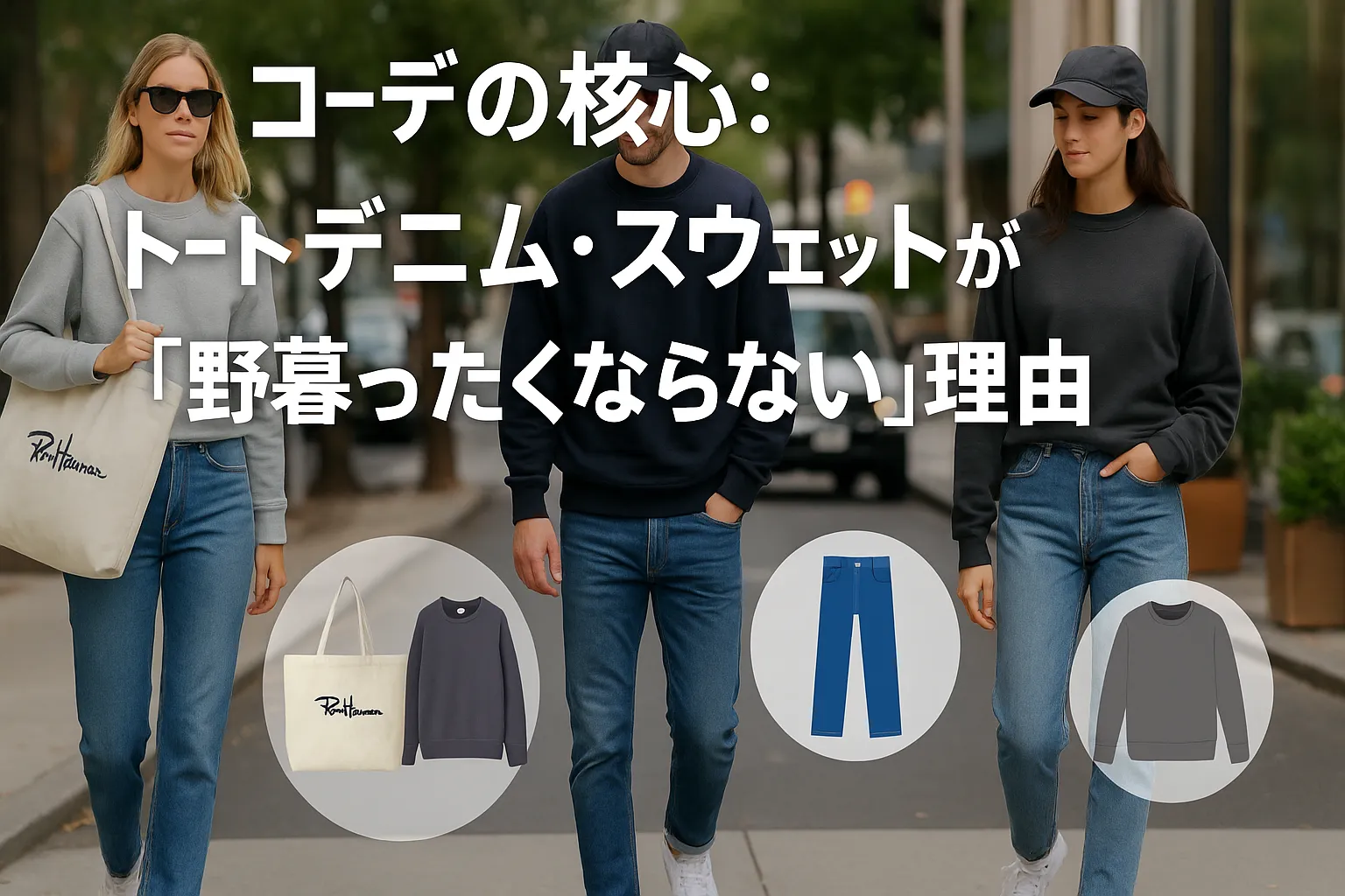 4.コーデの核心：トート、デニム、スウェットが“野暮ったくならない”理由.webp
