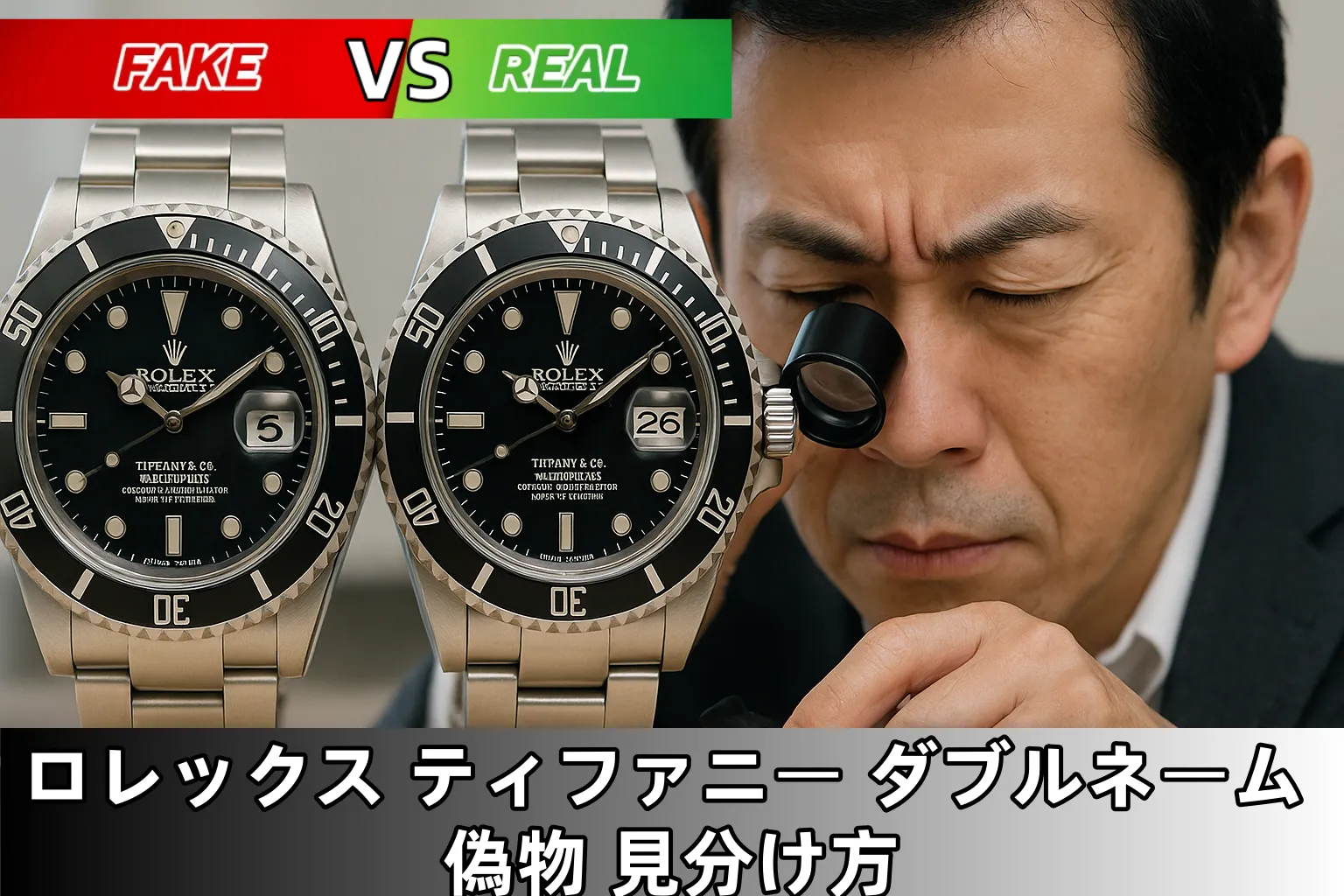 ロレックス ティファニー ダブルネーム 偽物 見分け方.webp