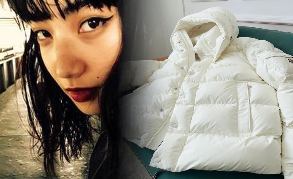 モンクレール レザー ダウン