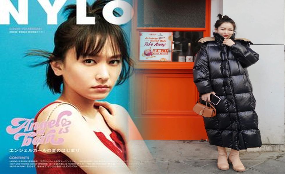 モンクレール 赤 ダウン コーデ