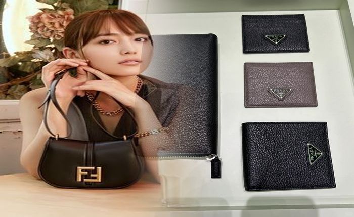 プラダ 財布 リボン ベージュ