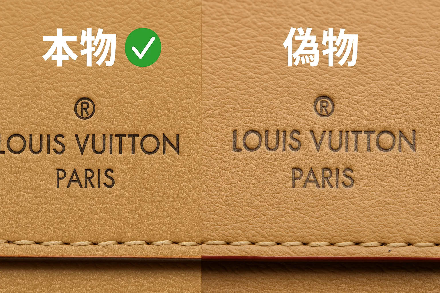 ② 「LOUIS VUITTON PARIS」ロゴ刻印の精度.webp