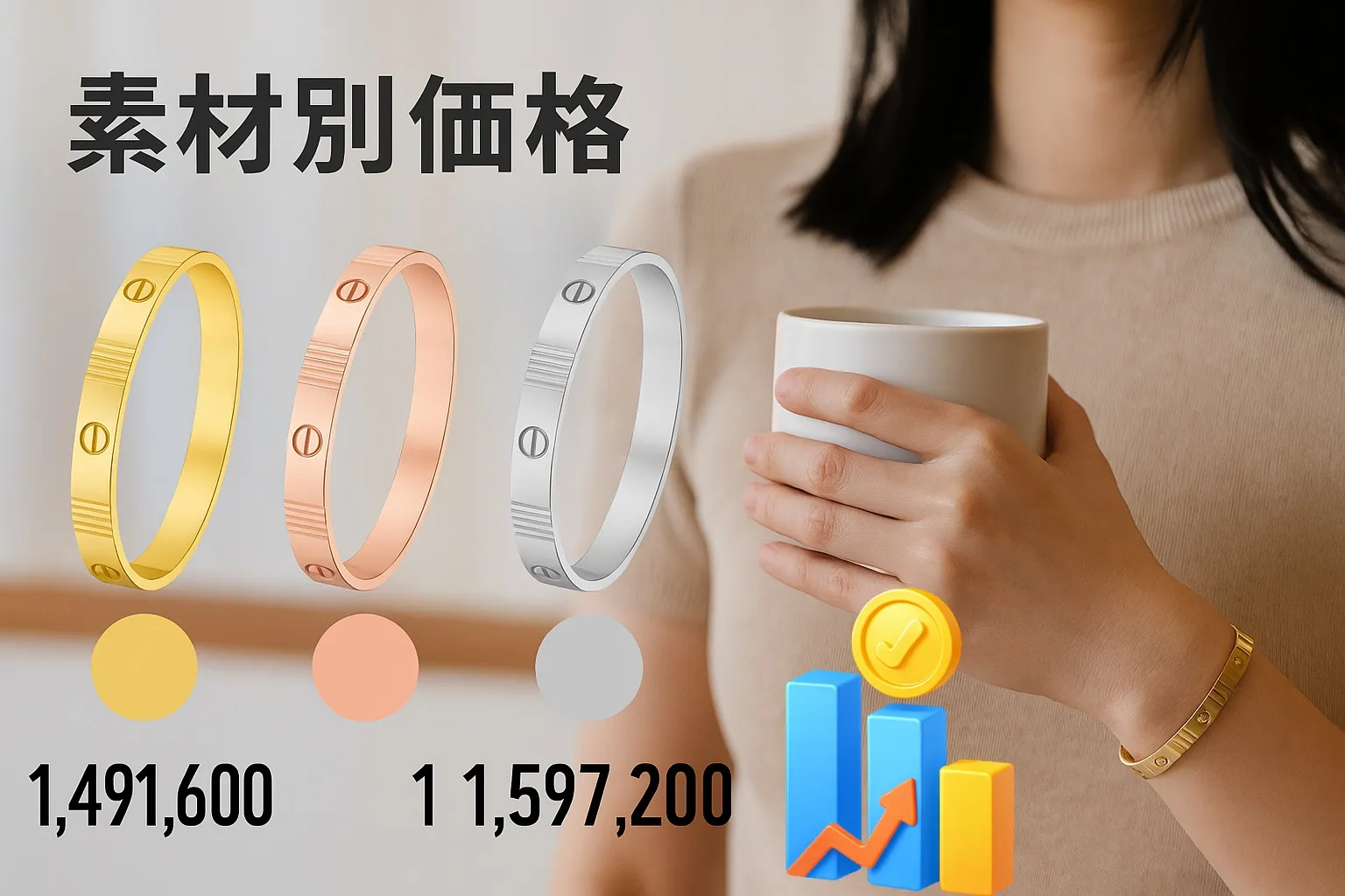 4. 素材別価格と値上げ動向（ゴールド別比較）.webp