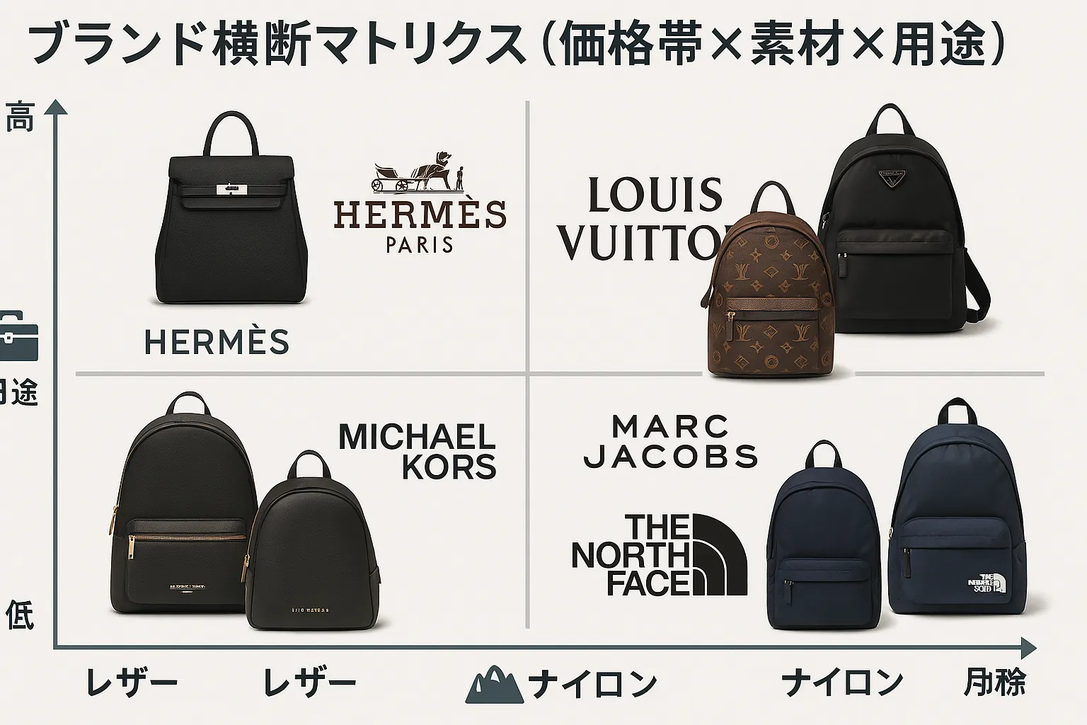 7. ブランド横断マトリクス（価格帯×素材×用途）.webp