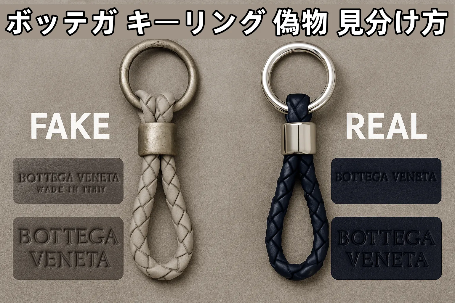 ボッテガ キーリング 偽物 見分け方.webp